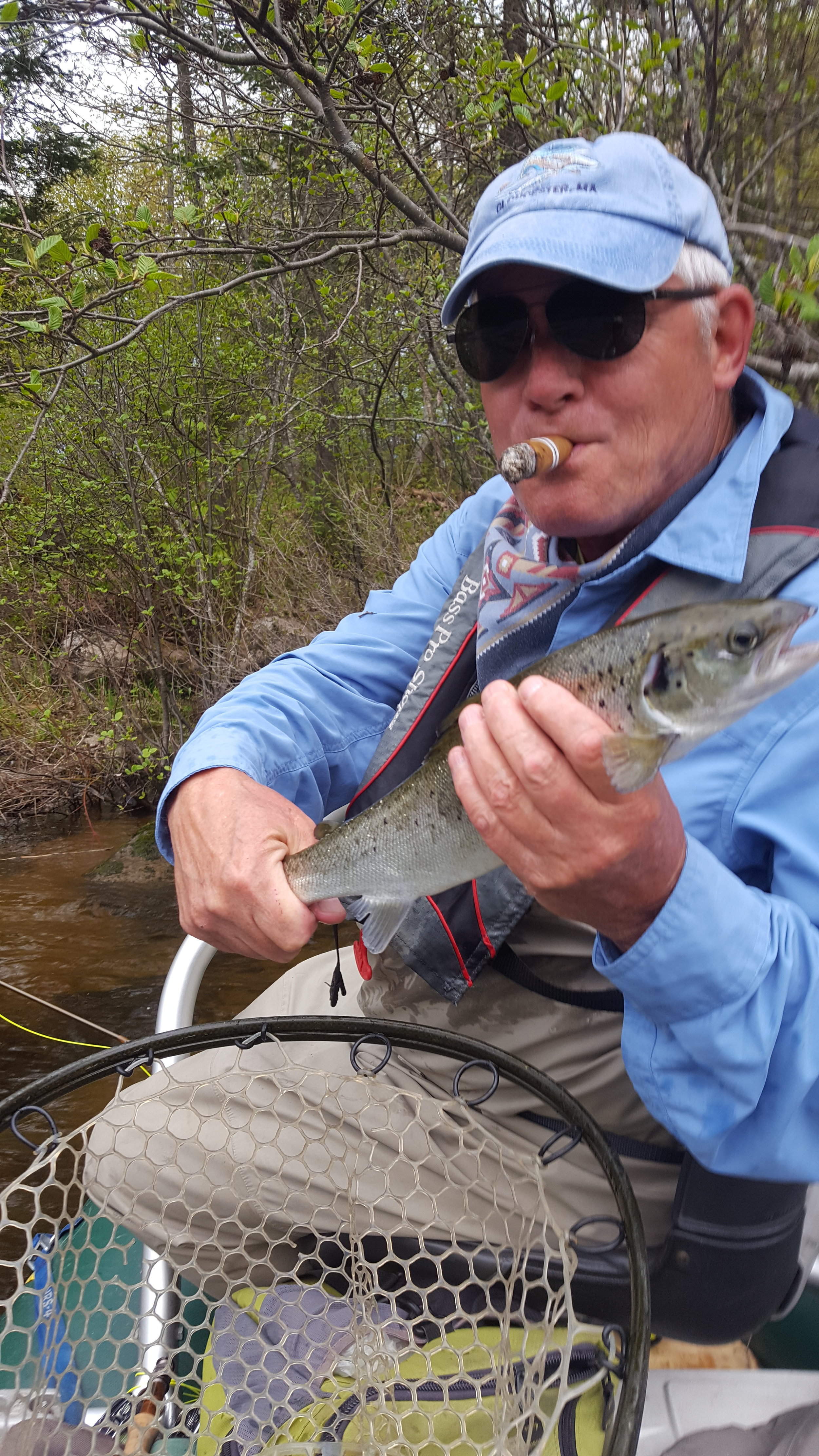 Jeff Dow with one of several healthy salmon he landed this past Wednesday.