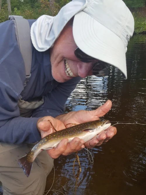 Paul Shinsky was having a blast catching good sized wild brook trout.