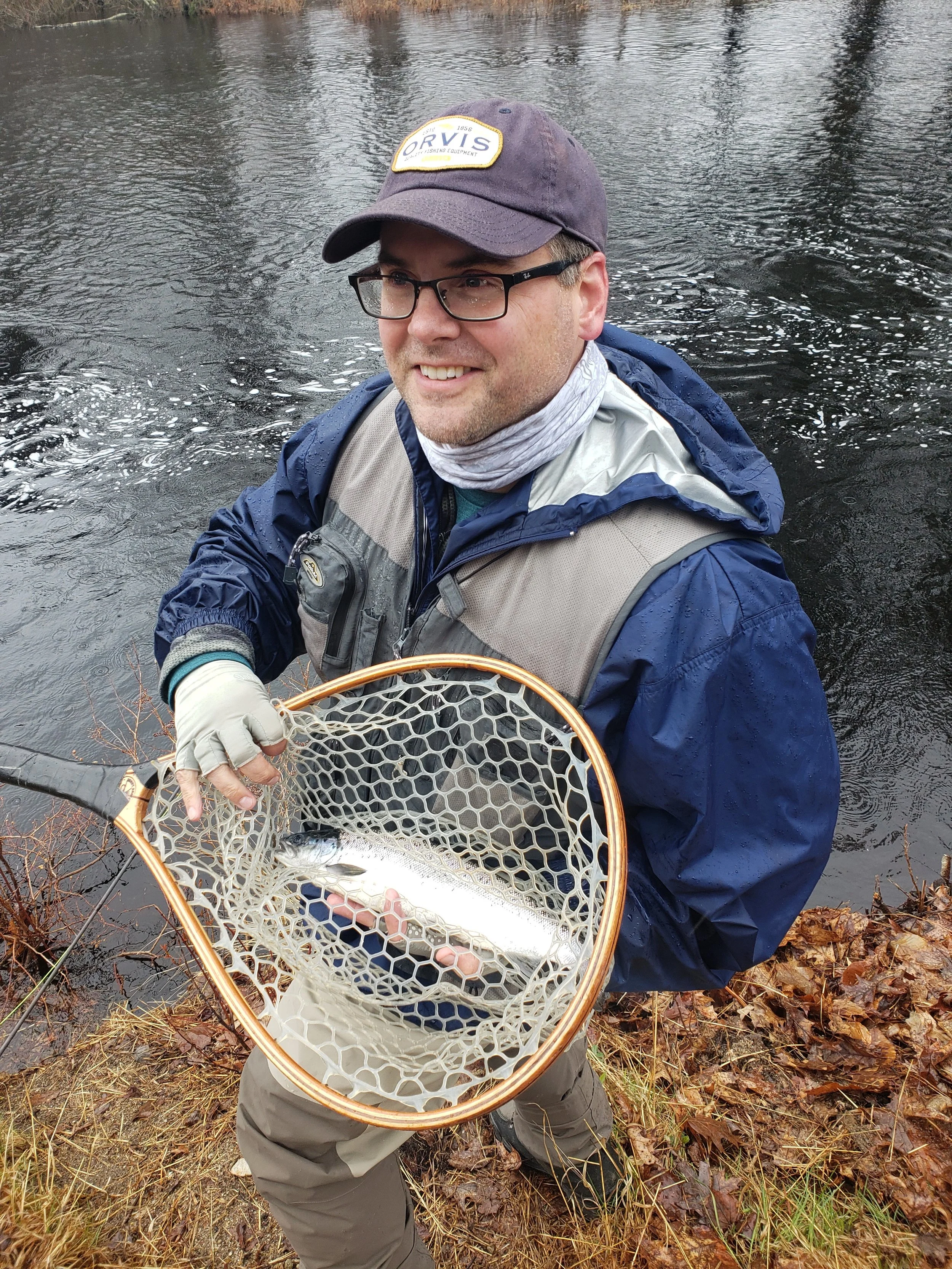 Client Jeremy Webber with his first salmon
