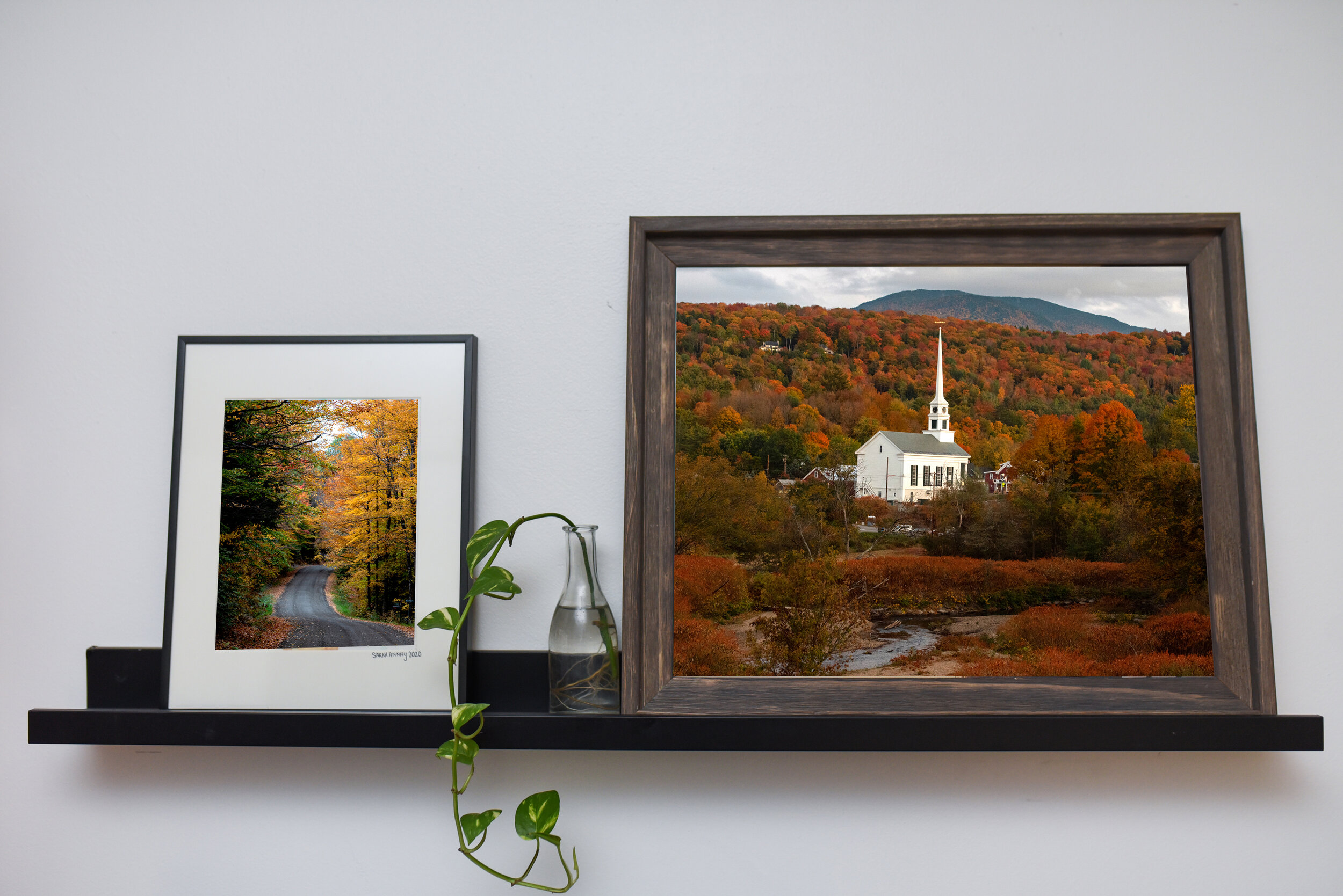16X20 "Stowe Church" Print in Dark Wood Frame