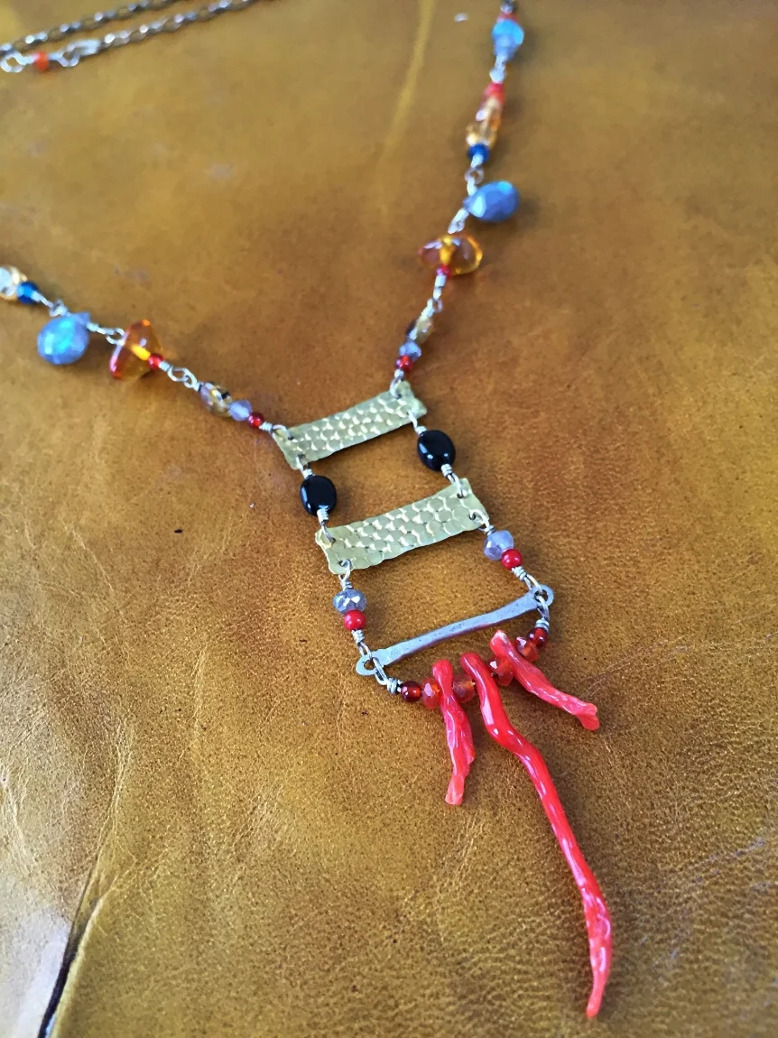 One of a kind mixed metals necklace