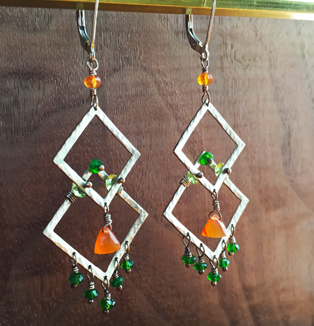 Hammered sterling silver earrings