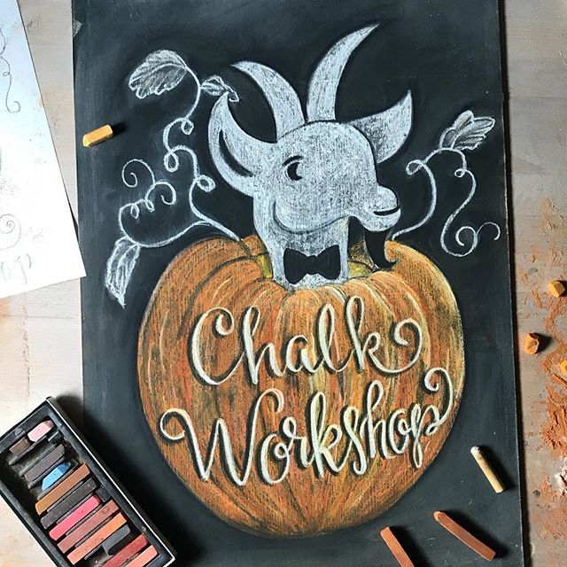 Hey gang! Come get dusty with me next month- October 11 at @papergoatpost This is a very relaxed class for anyone wanting to learn the ins and outs of chalk. Plus it&rsquo;s down right therapeutic to get your hands dirty and create something lovely! 
