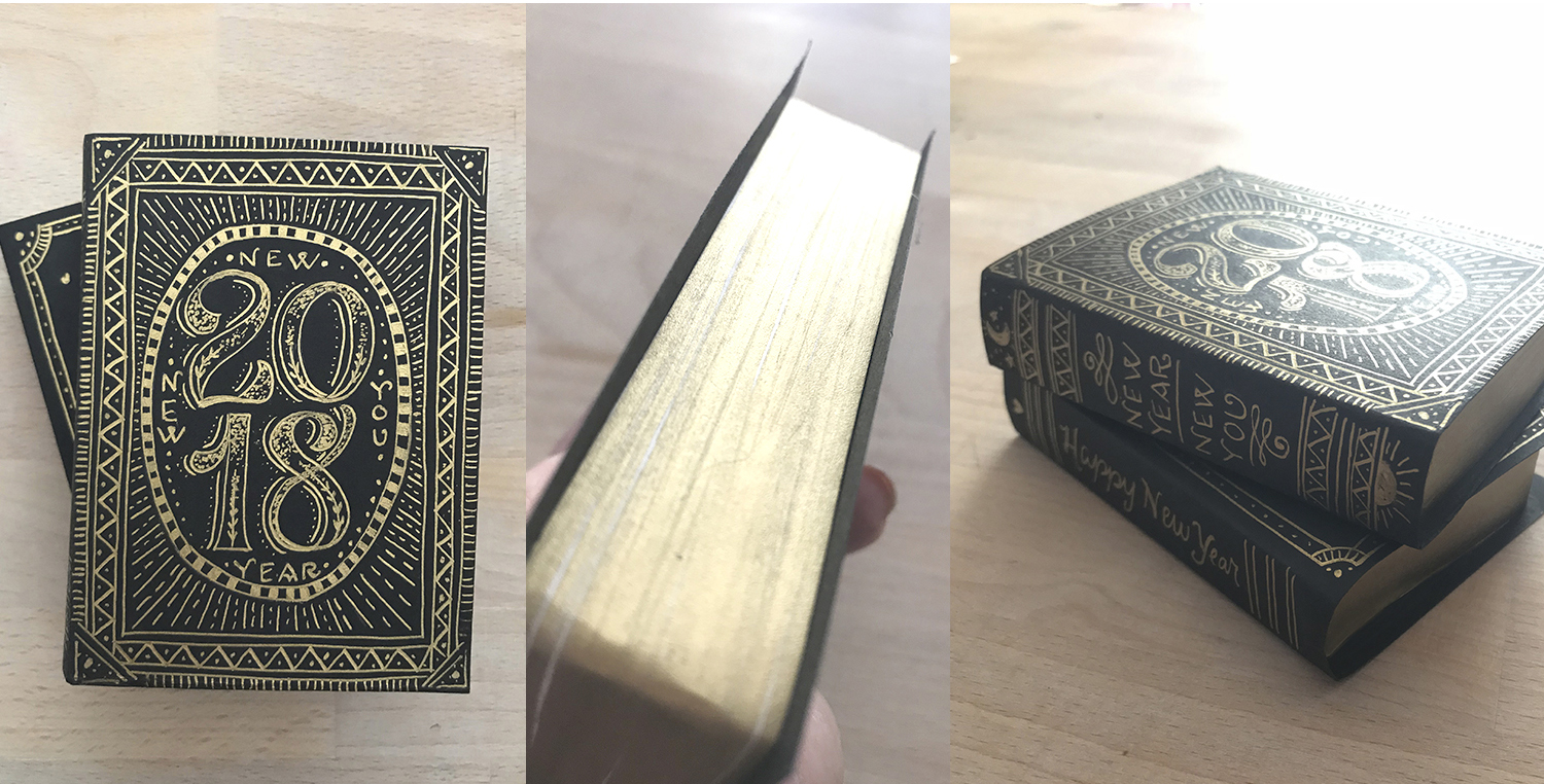 Black and Gold Hand Lettered Book Cover