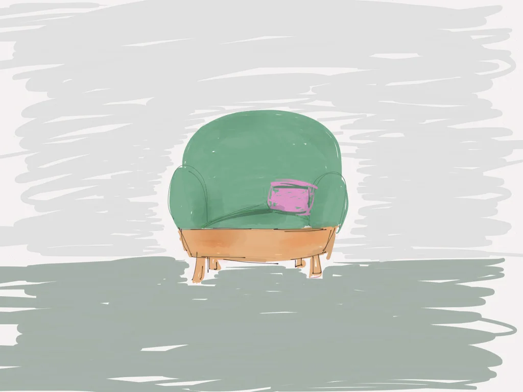 basket sofa sketch