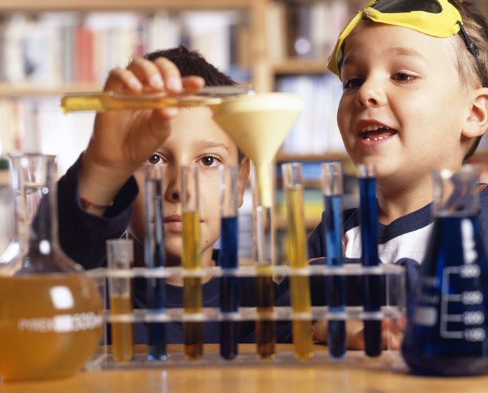 Children in laboratory