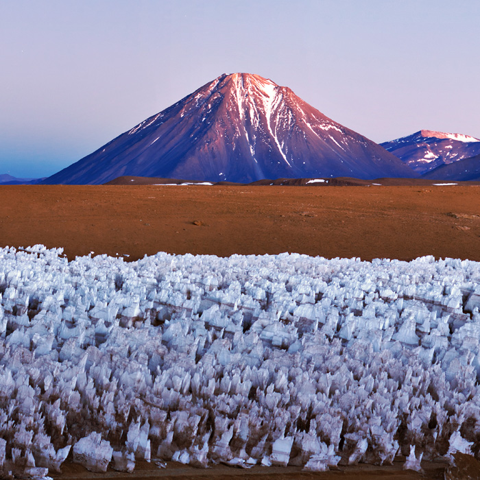 Volcano and ice field