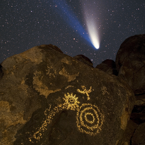 Petroglyphs and comet