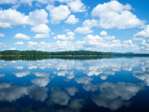 Reflected clouds