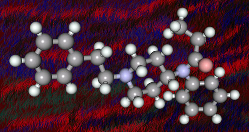 Fentanyl molecular model