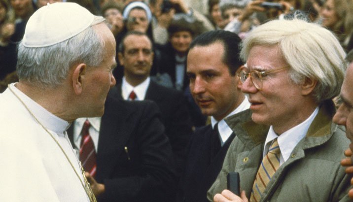 Artist Andy Warhol Meets the Pope