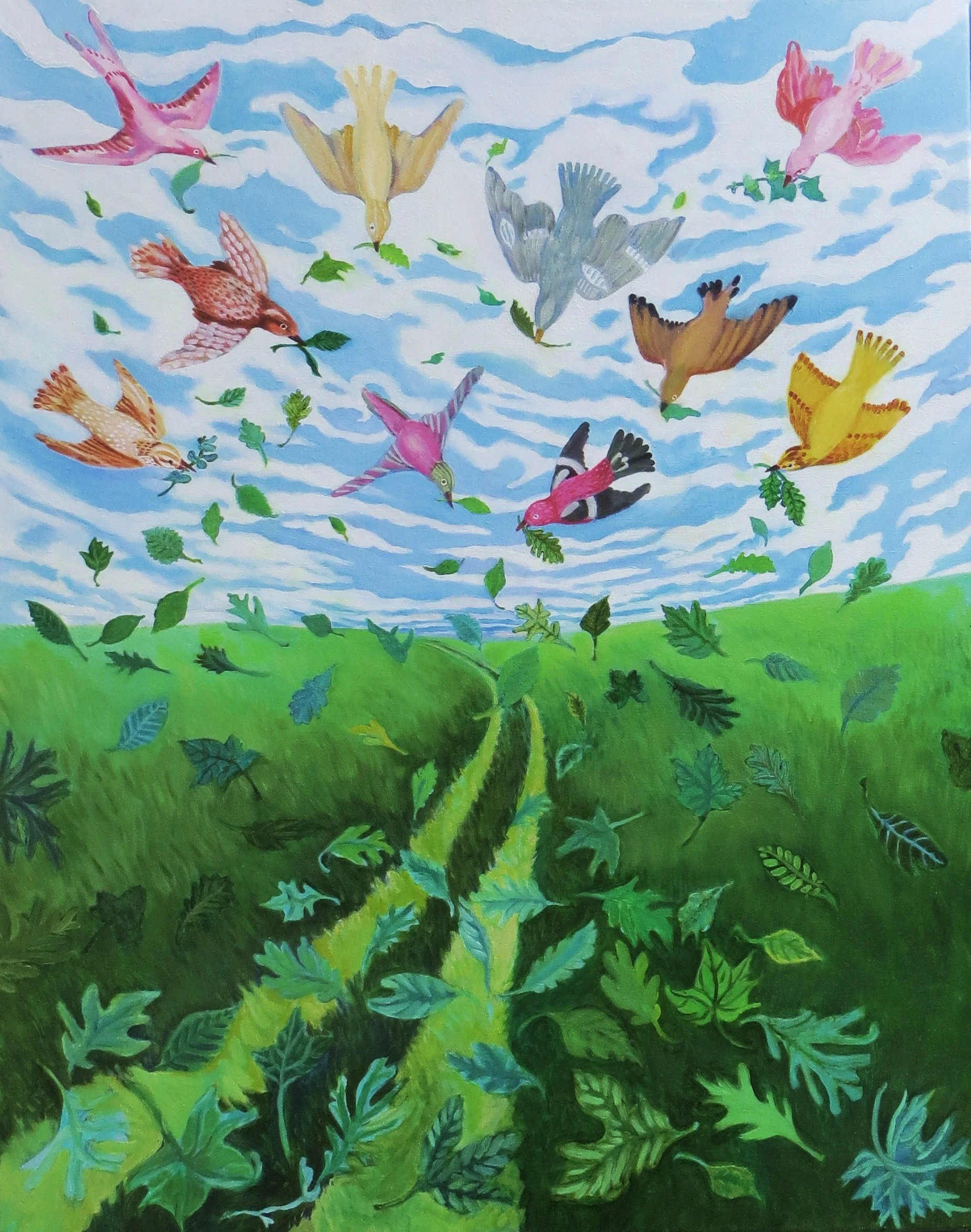 Birds Decorating the Path