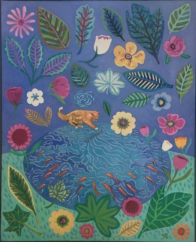 I will be entering this painting, The Flowers Are In An Uproar, in the 13th Annual Northwest Ohio Community Art Exhibition.
Wish me luck.
#painting #art #ohio #flowers #cat #fish