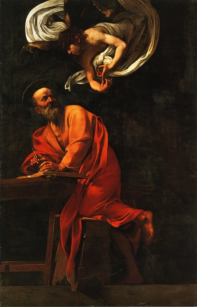 Michelangelo Caravaggio, The Inspiration of Saint Matthew, 1602