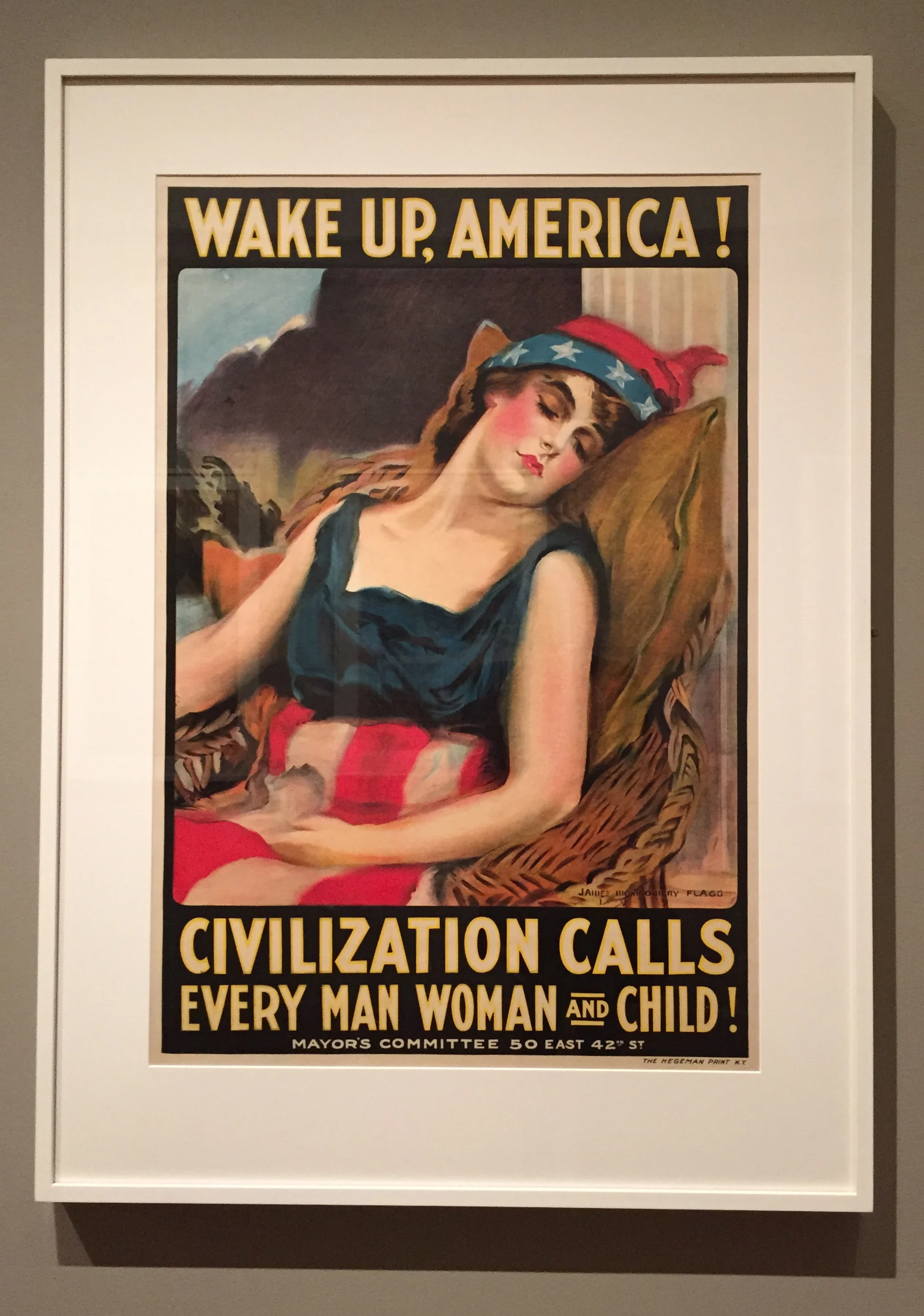 James Montgomery Flagg, Wake Up, America! - Civilization Calls Every Man, Woman, and Child!, Color Lithograph, 1917