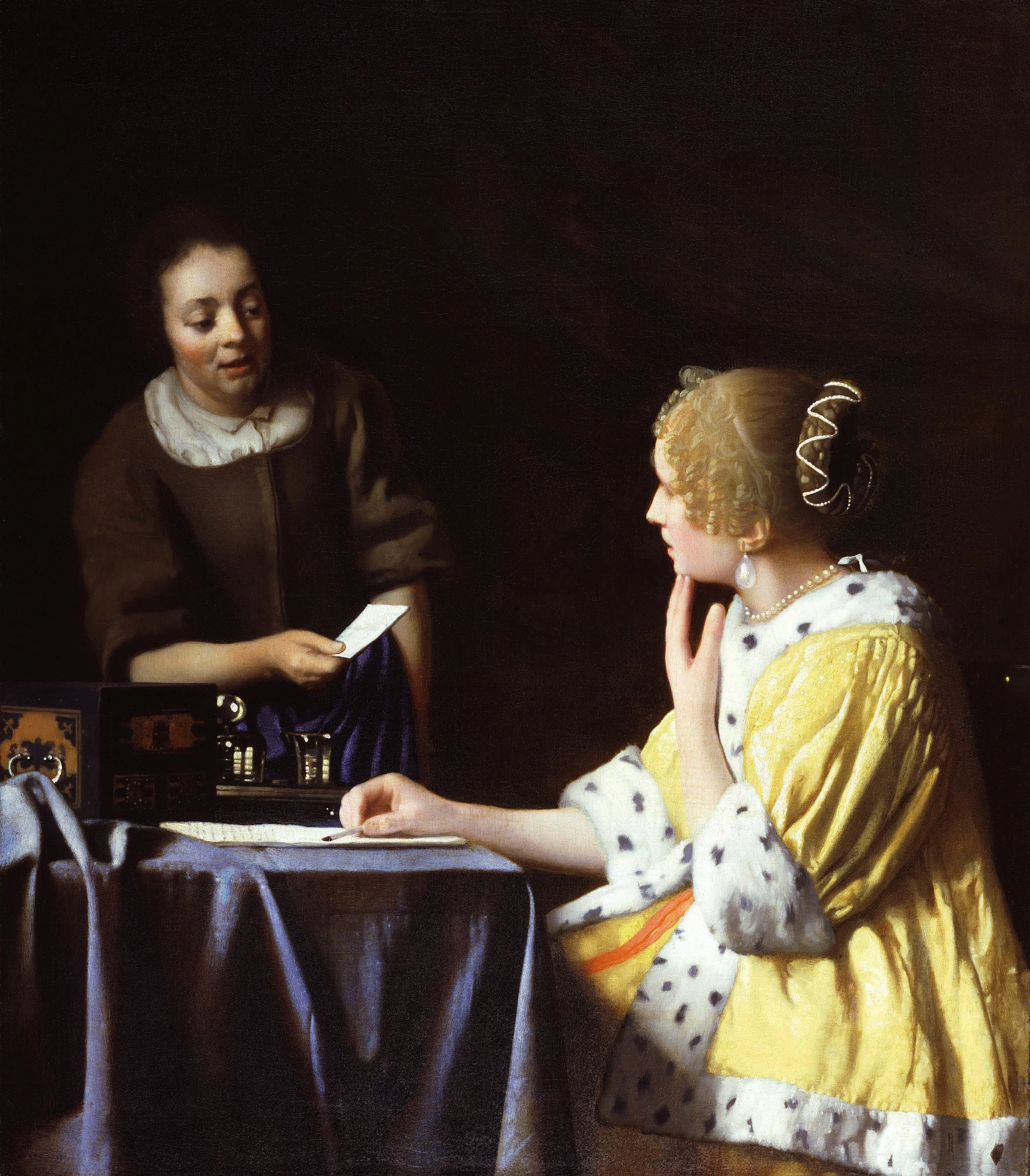 Johannes Vermeer, Mistress and Maid, 1666-67, Oil on canvas