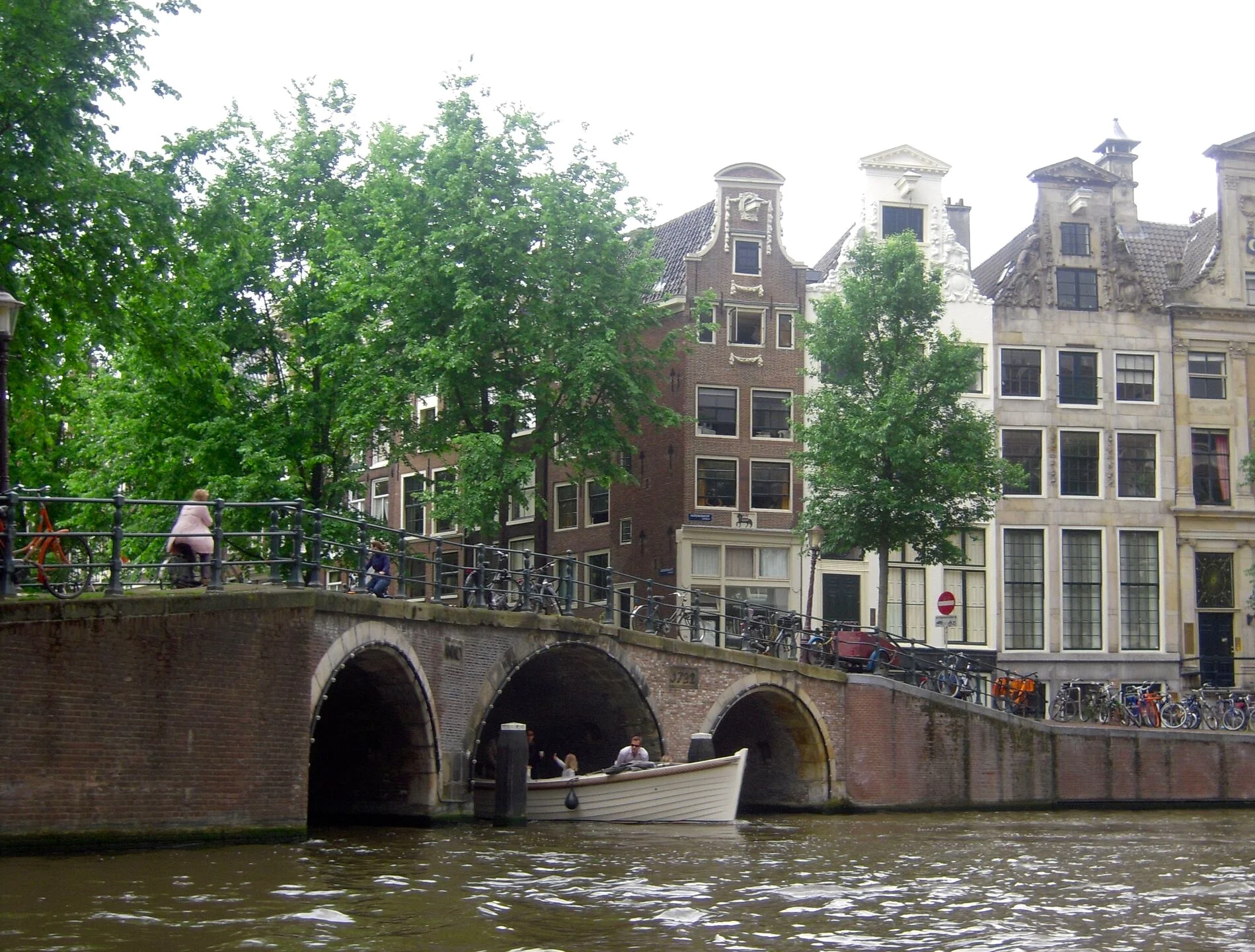 A canal in modern Amsterdam