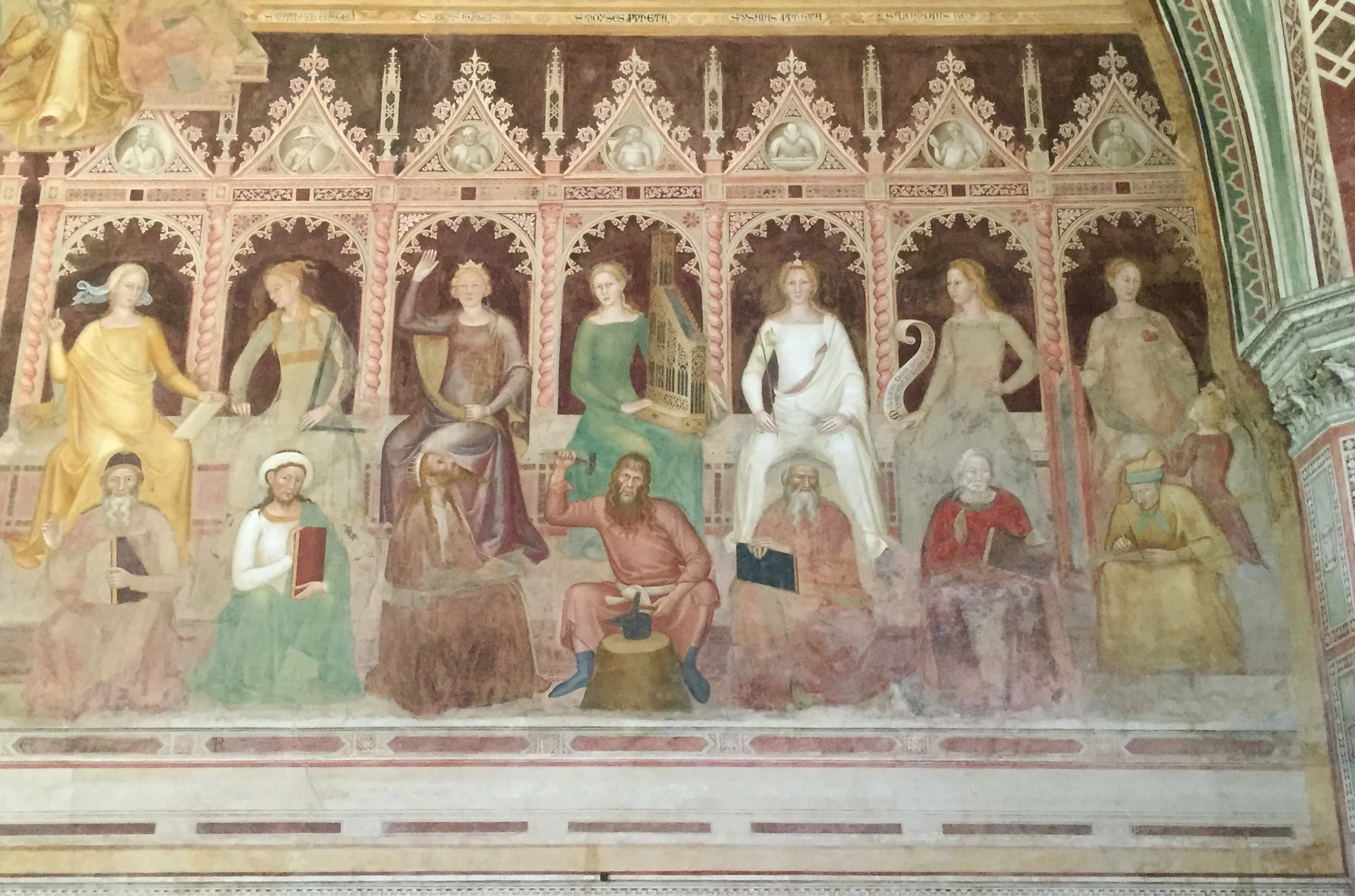 Andrea di Bonaiuto, Detail from The Triumph of St. Aquinas and Allegory of Christian Learning in the Spanish Chapel at Santa Maria Novella, 1365-1367, Fresco
