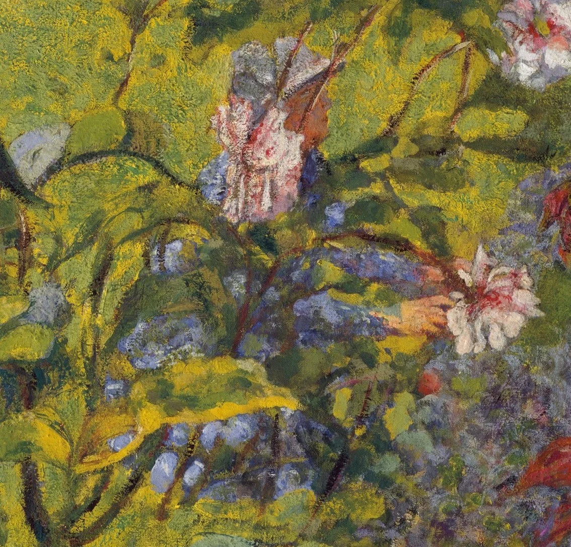 Edouard Vuillard, detail from Garden at Vaucresson, 1920, Distemper on canvas