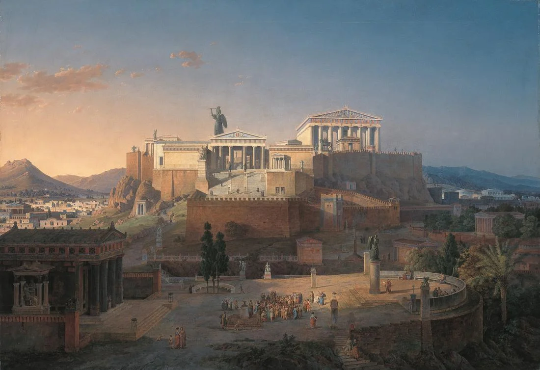 Leo von Klenze, Reconstruction of the Acropolis and Areus Pagus in Athens, 1846, Oil on canvas