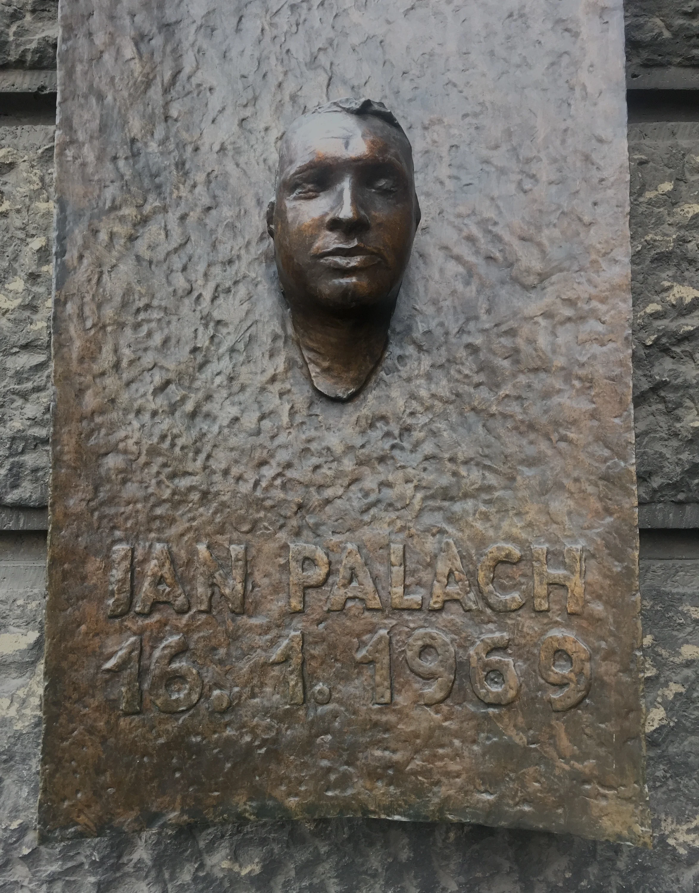Jan Palach's death mask taken by Olbram Zoubek
