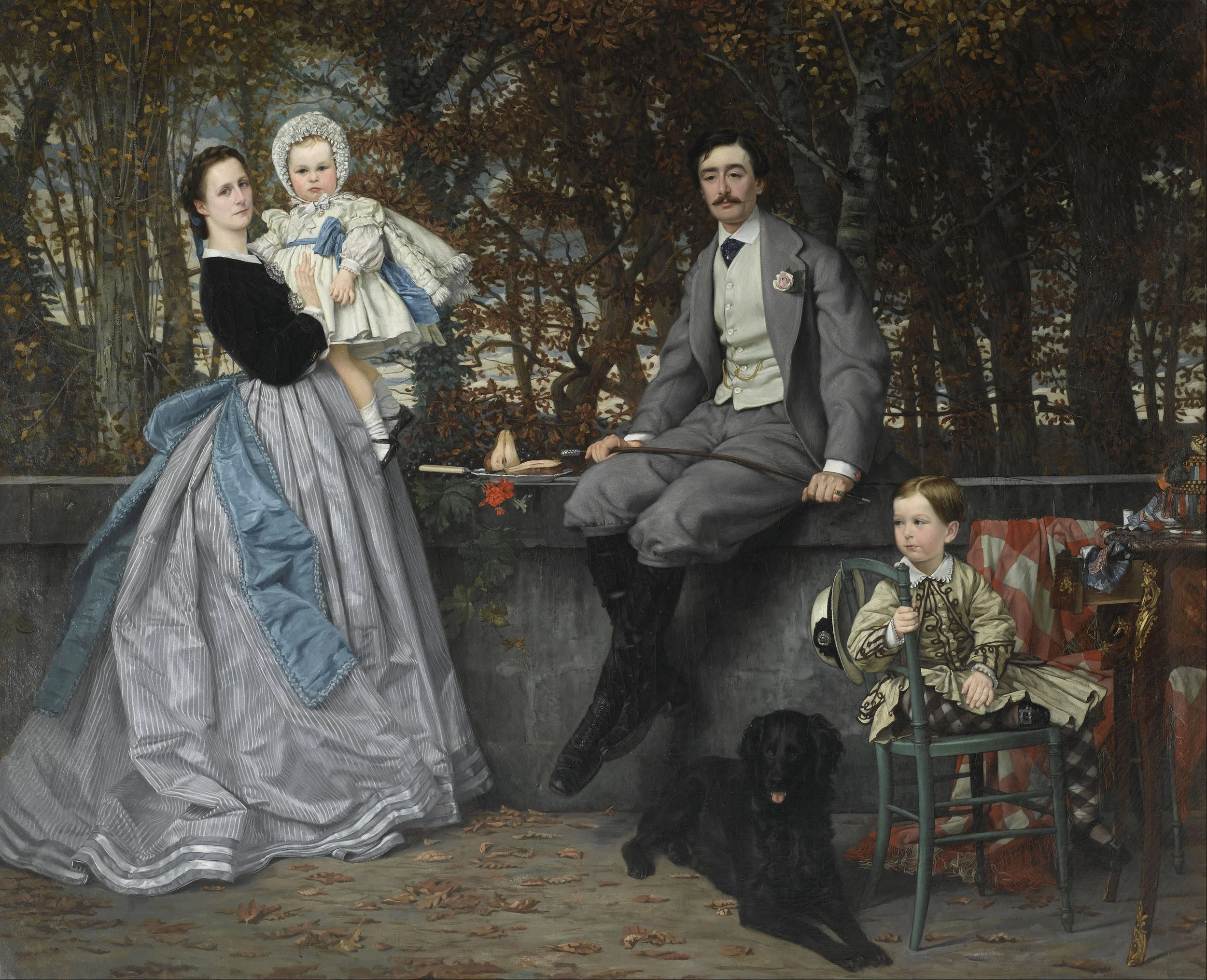James Tissot, Portrait of the Marquis and Marchioness of Miramon and Their Children , 1865, Oil on canvas
