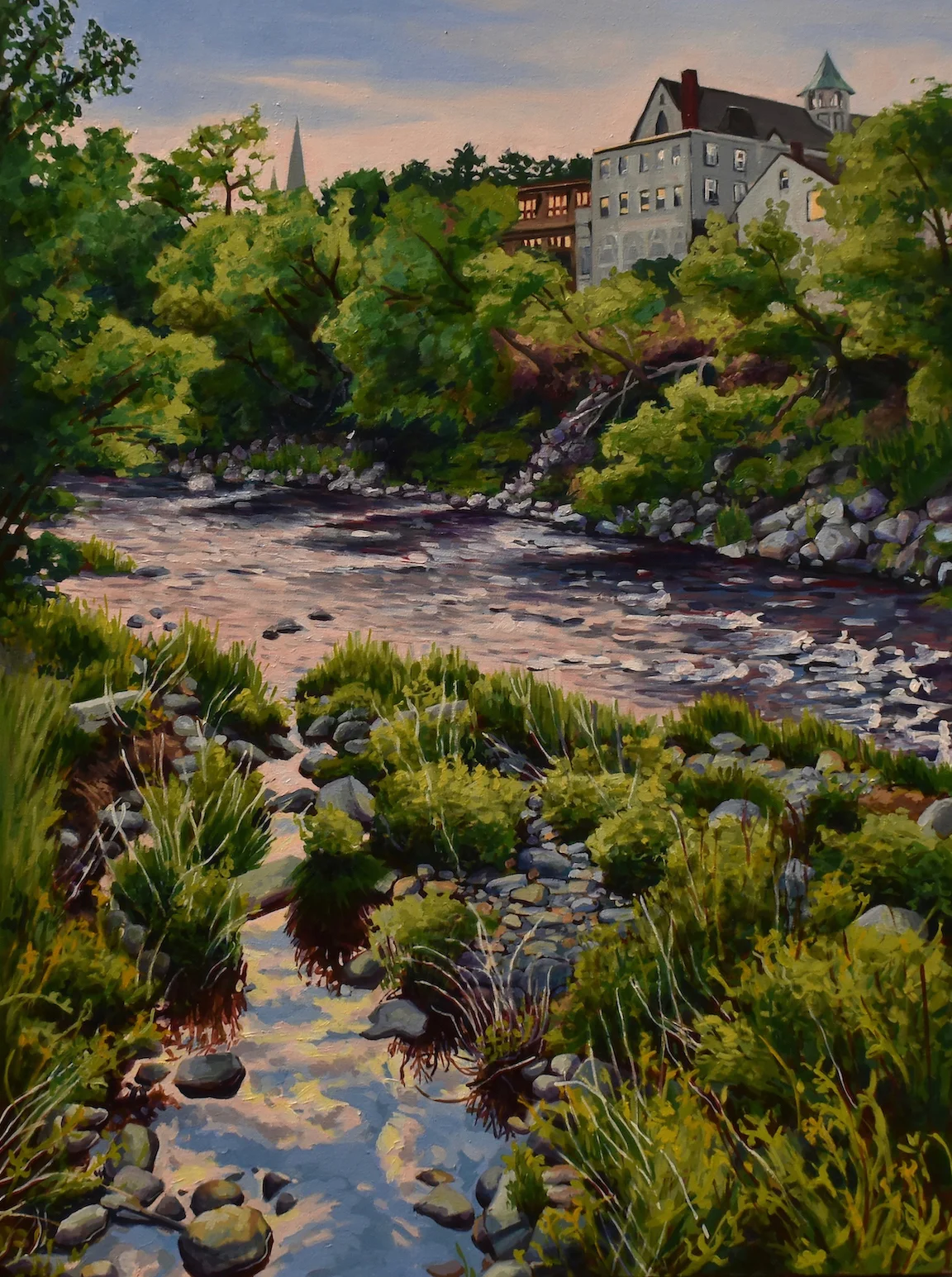 Littleton and the Ammonoosuc, Oil on Canvas, 40" x 30", 2018