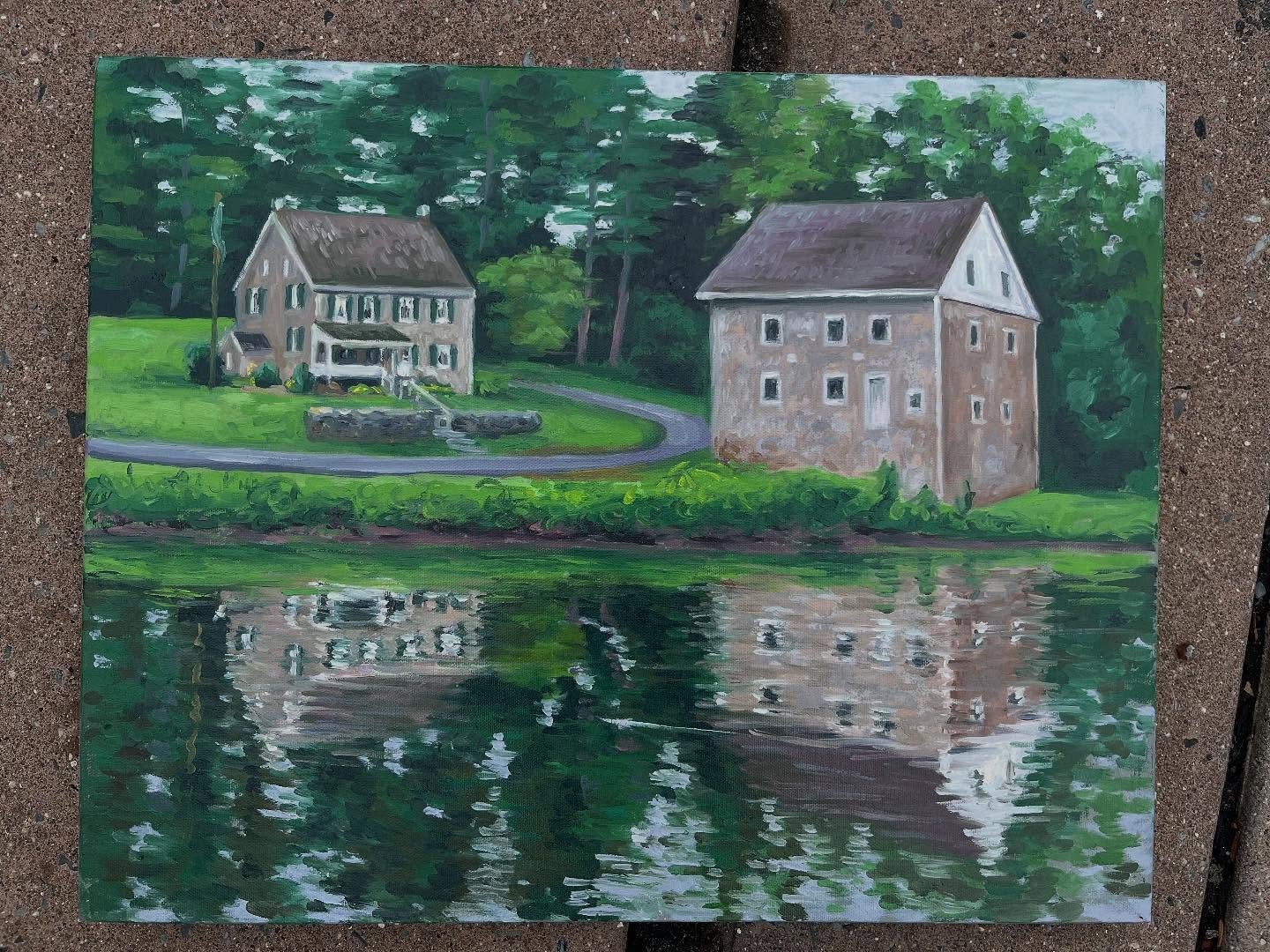 Very grateful for a mostly dry day of painting. Four days in, I have four paintings. We&rsquo;ll see how many more I can pull off. @artplusgallerypa #pleinairwestreading #artplusgallerypa #pawr2025