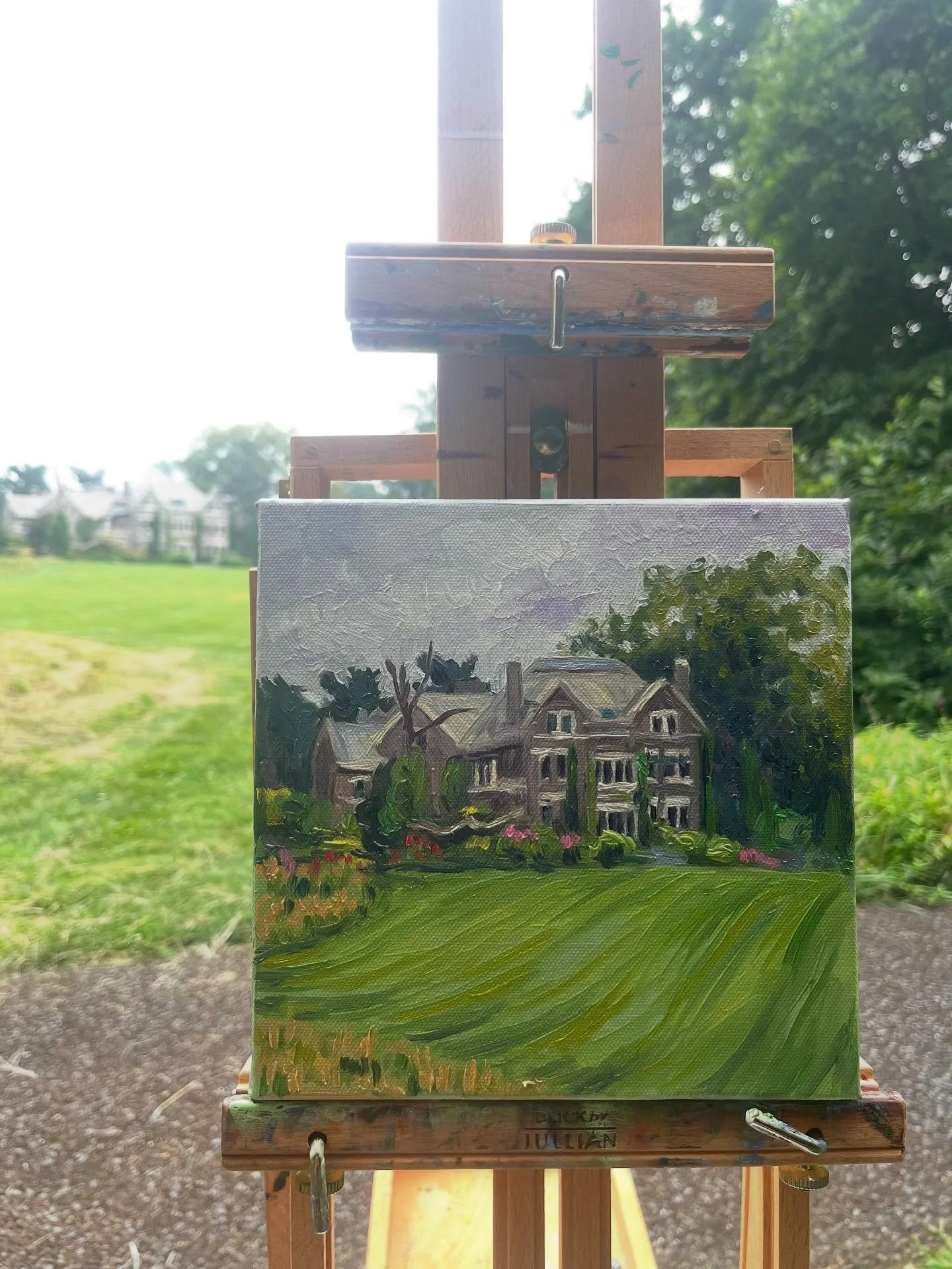 Went back to @stoneleighgarden for one more little painting. #stoneleighgarden #pleinairpainting #oilpainting #pleinairartist #villanovapa