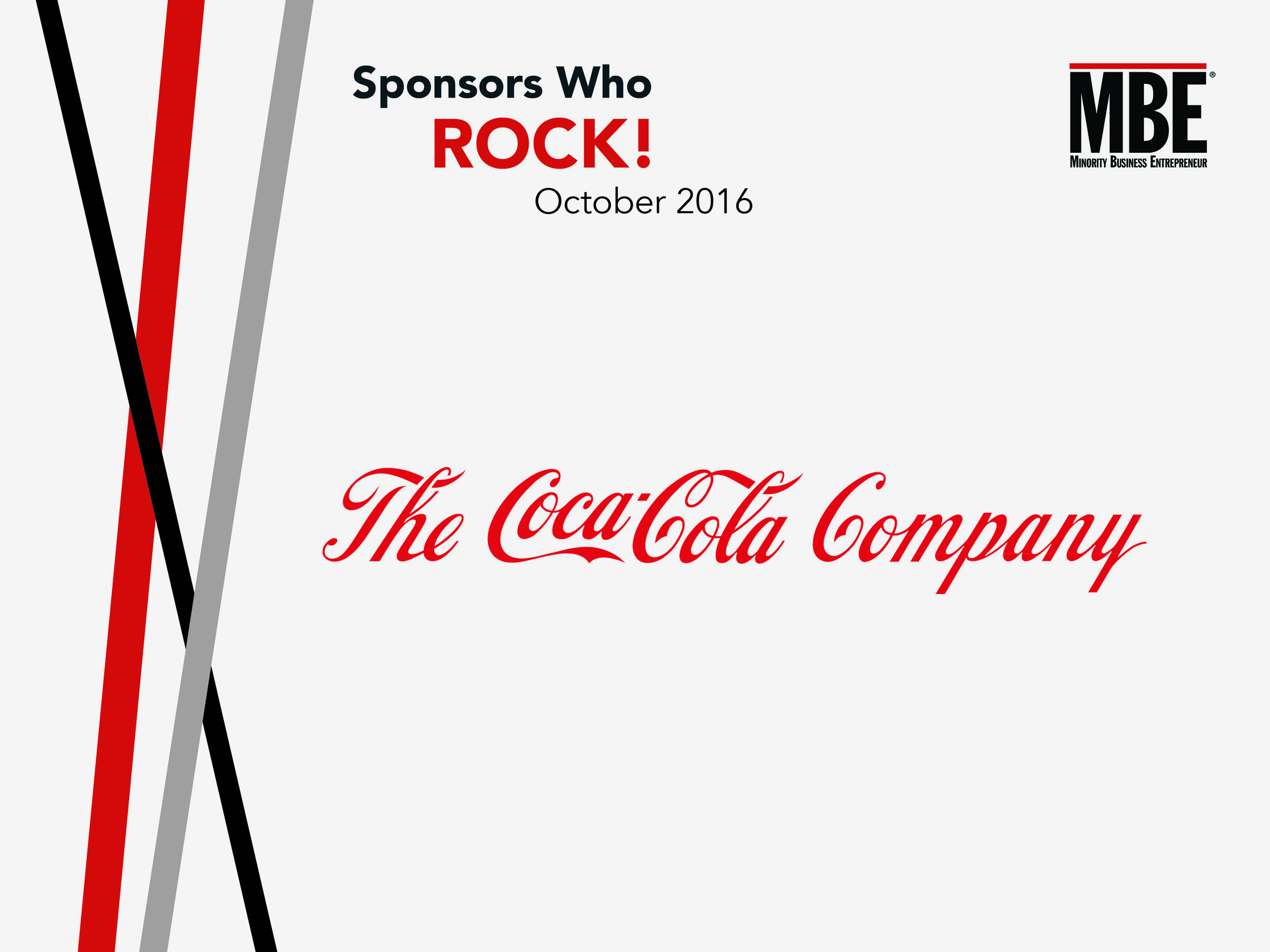 MBE Sponsors | October 2016. For the MBE sponsors, they decided they wanted a PowerPoint instead of a poster. Here is an example of a slide using the same template.