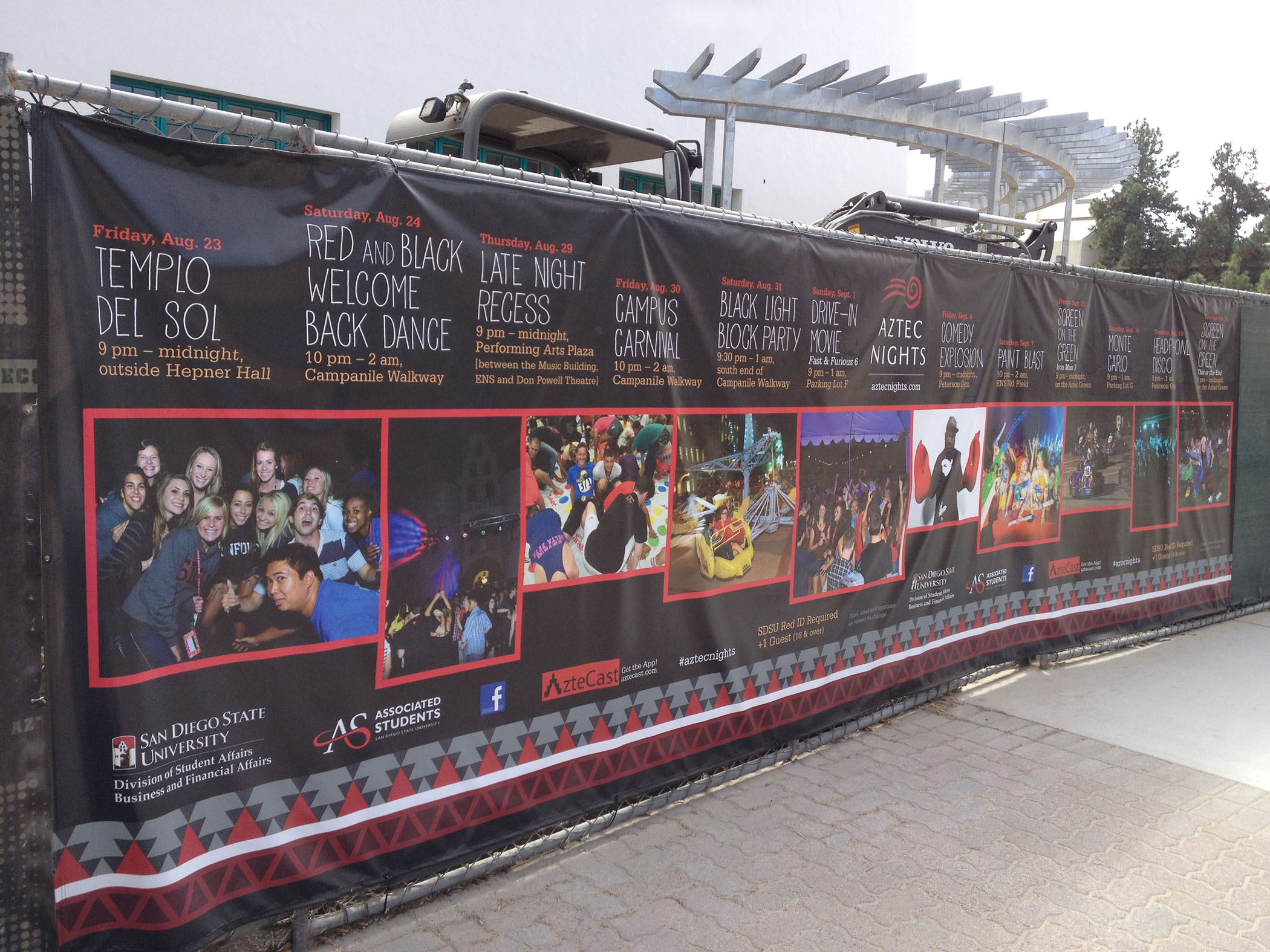 SDSU designers adapted my design to a large format banner they hung in front of construction 