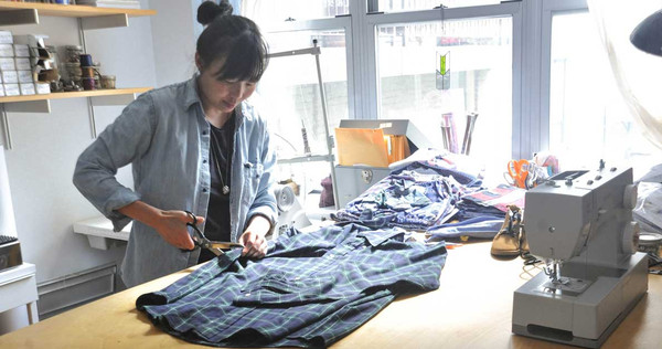 Designer Karina Kallio locally sources high quality fabrics and then cuts each garment by hand. 