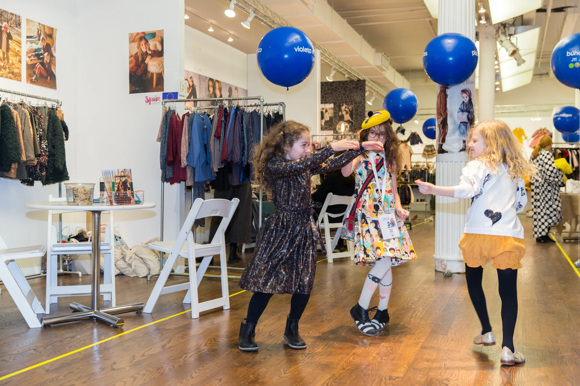 Kiddos dance between booths at Playtime NY, Feb. 2019
