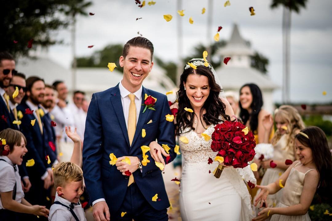 Amy &amp; Max being showered with the most expensive rose petals in Florida! The yellow ones may actually be real gold! 😂 #moments
&bull;
&bull;
&bull;
&bull;
#weddingphotography #florida #destinationwedding #lancashirephotographer #floridawedding #