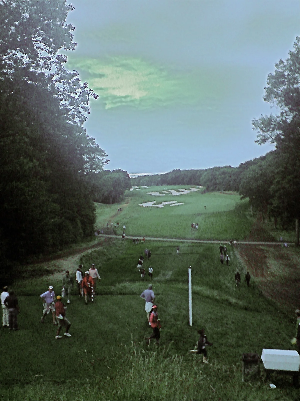 The par-five fourth at dusk on Sunday.