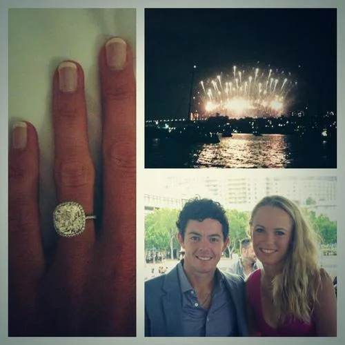 McIlroy pops the question -  Wozniacki says "YES!!!!"