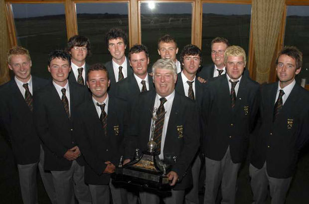 Cian Curley, back centre, with the 2008 Irish team that won the European Amateur Team Championship. Shane Lowry was a member of the same team. 
