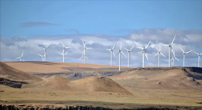 A wind farm in Oregon.