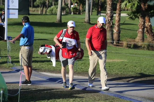 Pádraig Harrington trudges to the fourth tee after a ricochet off a deckchair cost him a crucial shot at the Honda Classic. Picture: Fran Caffrey www.golffile.ie
