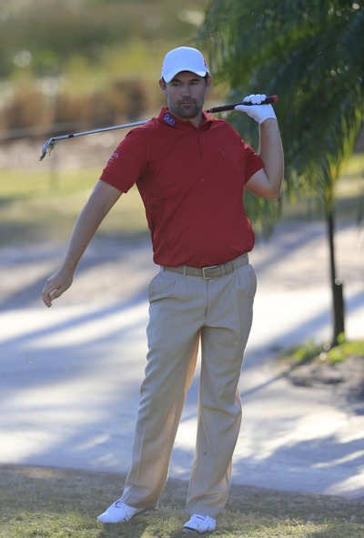 Pádraig Harrington reacts to his poor chip at the third. Picture: Fran Caffrey www.golffile.ie