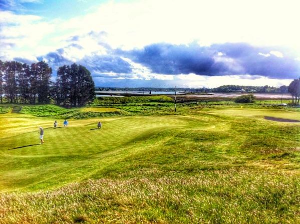 The third and 10th greens at County Louth with the Boyne Estuary in the background. Picture © Brian Keogh