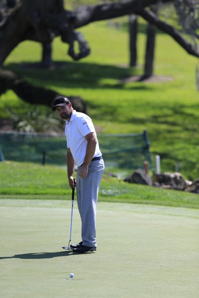 Pádraig Harrington anxiously watches a putt in the second round at Bay Hill. Picture: Fran Caffrey www.golffile.ie