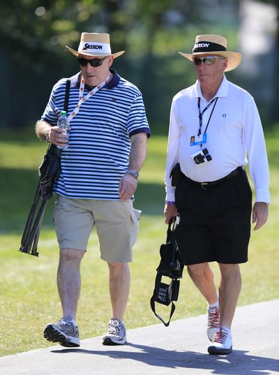 Kenny McDowell (right) was out for a stroll at Bay Hill on Friday. Picture: Fran Caffrey www.golffile.ie