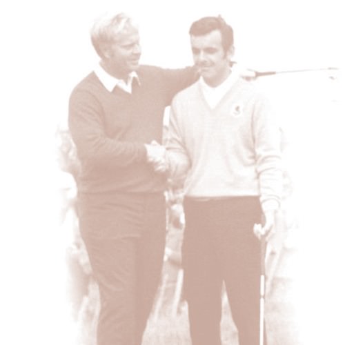 Jack Nicklaus and Tony Jacklin at the 1969 Ryder Cup at Royal Birkdale. 