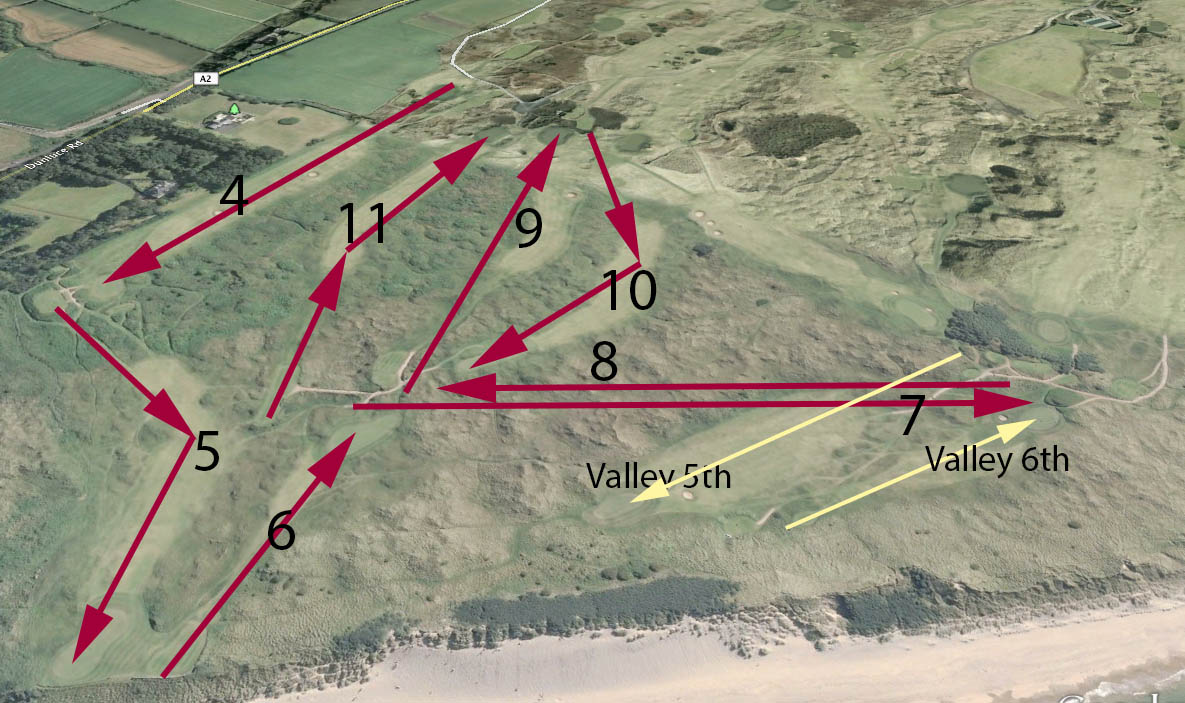 Where the R&A will find two new holes at Royal Portrush is the subject of much speculation. Here's one theory with a potential "new" 7th and 8th in the area near the Valley's 5th and 6th