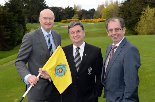 Karl Devenney (Committee Chairman), Brian Nevin (Captain, Castle Golf Club) and Paul Carroll (CPL Resourses / sponsors) at the reception to announce Castle's new sponsorship agreement for the Father and Son Foursomes with Cpl Resources. Picture by Pat Cashman. cashmanphotography.ie