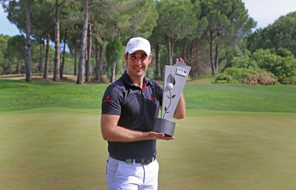 Oliver Farr was emotional at the finish. Picture via European Challenge Tour