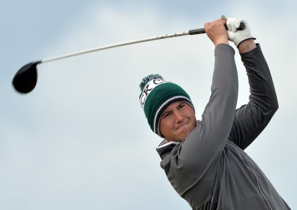 Colm Campbell (Warrenpoint) driving at the 12th during his quarter final match at the 2014 AIG sponsored Irish Amateur Close Golf Championship at Seapoint Golf Club today (10/06/2014). Picture by Pat Cashman
