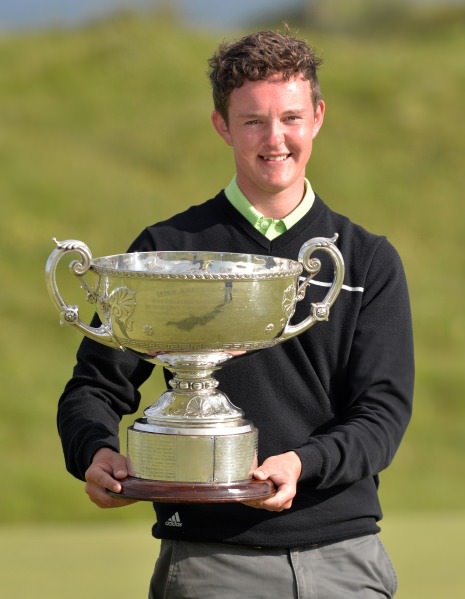 John Ross Galbraith (Whitehead) after his victory at the 2014 AIG sponsored Irish Amateur Close Golf Championship at Seapoint Golf Club today (11/06/2014). Picture by Pat Cashman www.cashmanphotography.ie