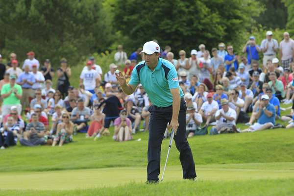 Padraig Harrington on the seventh during round one of the Irish Open at Fota Island. Picture: Thos Caffrey / www.golffile.ie
